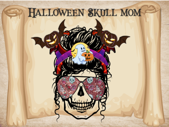 Halloween Skull Mom Graphics for Crafts and Branding