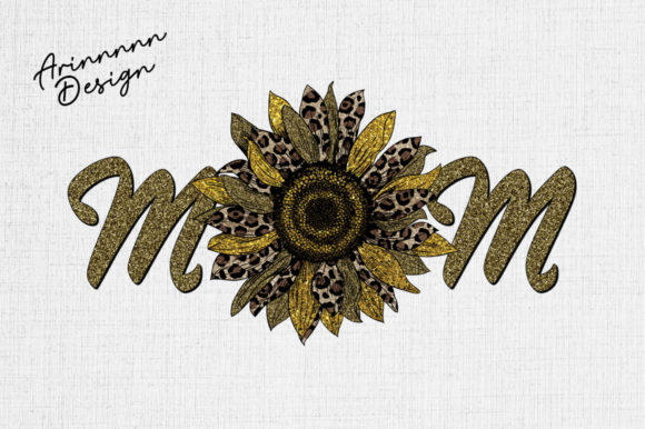 Leopard Sunflower Mom Sublimation Graphics for Crafts and Publishing