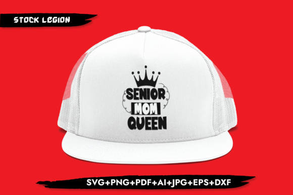 Senior Mom Queen: A Vibrant Graphic Design Asset for Crafts and Branding